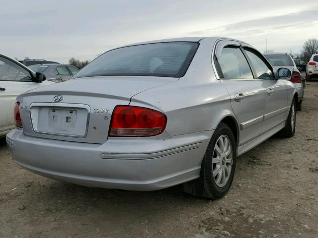 KMHWF35H94A927096 - 2004 HYUNDAI SONATA GLS SILVER photo 4