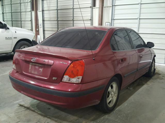 KMHDN46D25U941580 - 2005 HYUNDAI ELANTRA GL BURGUNDY photo 4