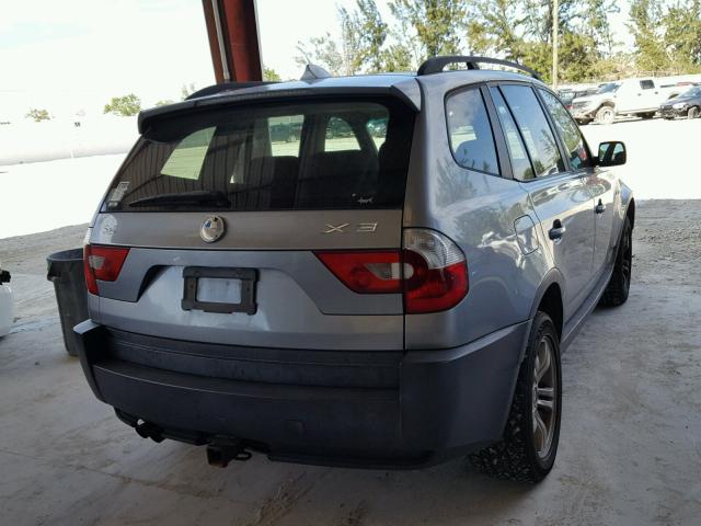 WBXPA93455WD17894 - 2005 BMW X3 3.0I SILVER photo 4