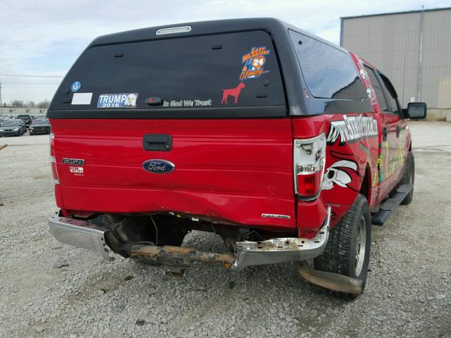 1FTFW1EF1DKE83701 - 2013 FORD F150 SUPER RED photo 4