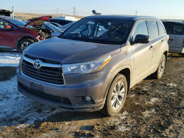 5TDJKRFH5FS134072 - 2015 TOYOTA HIGHLANDER GRAY photo 2