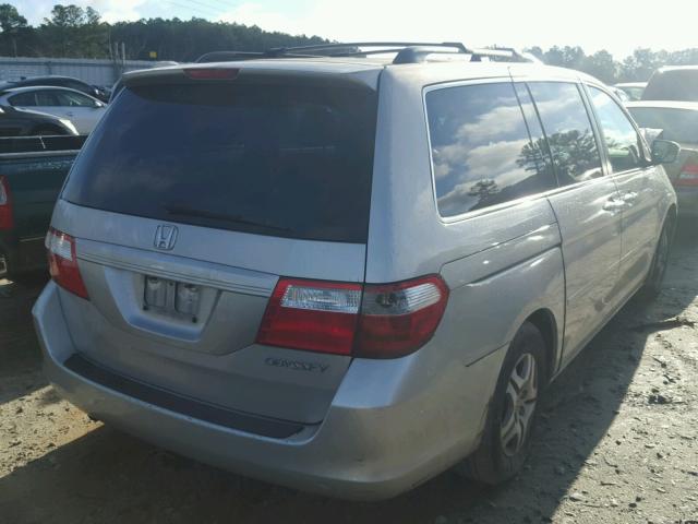 5FNRL38735B121230 - 2005 HONDA ODYSSEY EX SILVER photo 4