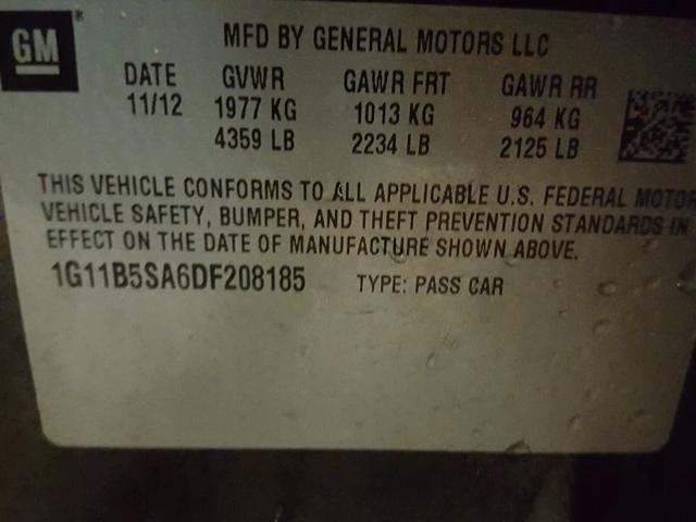 1G11B5SA6DF208185 - 2013 CHEVROLET MALIBU LS BLACK photo 10
