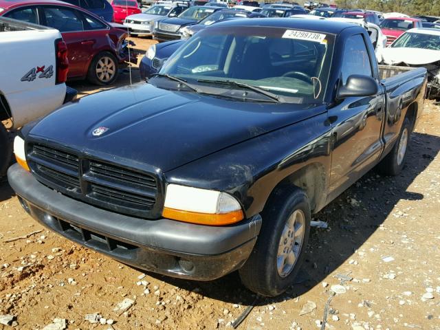 1B7FL26P31S169372 - 2001 DODGE DAKOTA BLACK photo 2