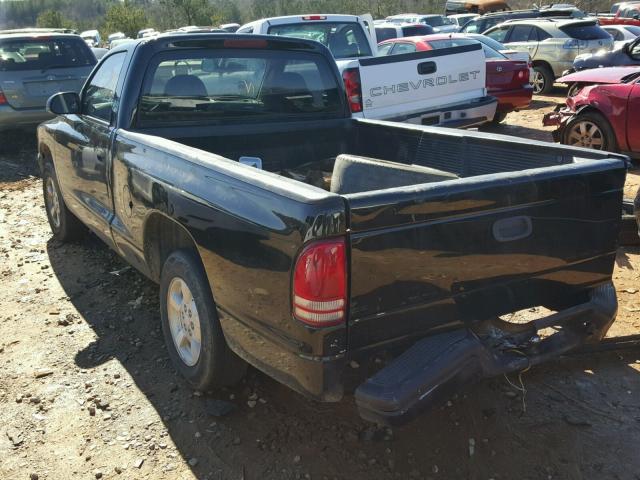 1B7FL26P31S169372 - 2001 DODGE DAKOTA BLACK photo 3