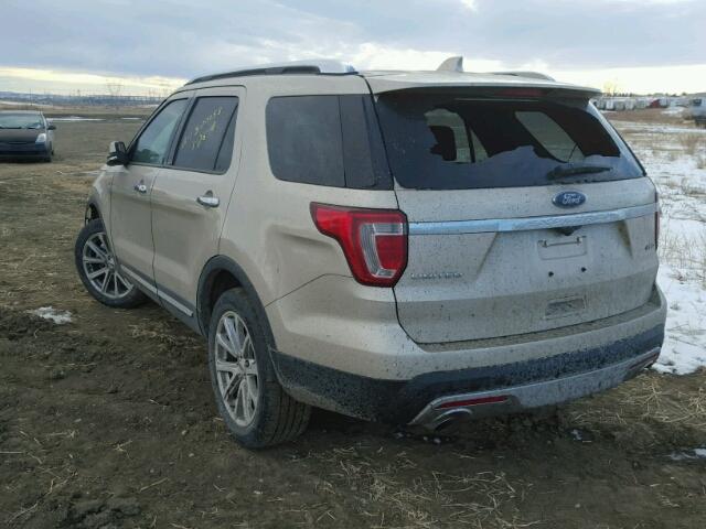 1FM5K8F81HGC69974 - 2017 FORD EXPLORER L BROWN photo 3