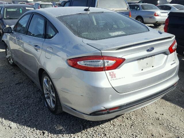 3FA6P0LU8FR304213 - 2015 FORD FUSION SE SILVER photo 3