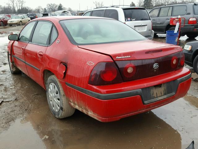 2G1WF52E449145898 - 2004 CHEVROLET IMPALA RED photo 3