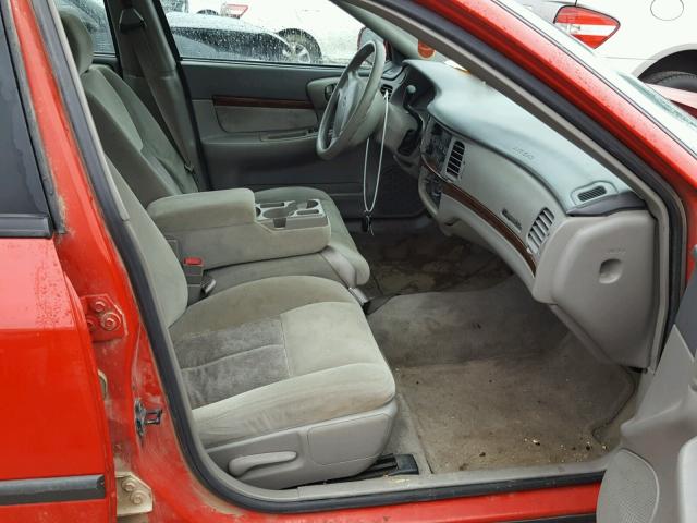 2G1WF52E449145898 - 2004 CHEVROLET IMPALA RED photo 5