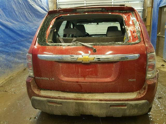 2CNDL23F566057276 - 2006 CHEVROLET EQUINOX LS RED photo 9