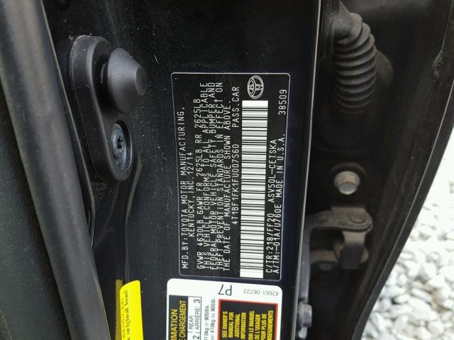 4T1BF1FK1FU007560 - 2015 TOYOTA CAMRY LE BLACK photo 10