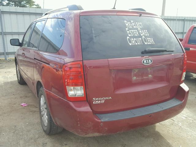 KNDMG4C79C6437400 - 2012 KIA SEDONA LX RED photo 3