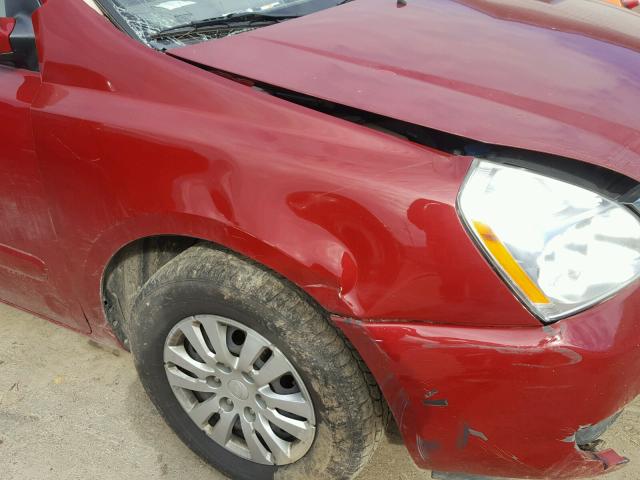 KNDMG4C79C6437400 - 2012 KIA SEDONA LX RED photo 9