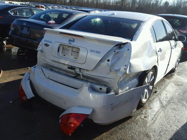 1N4BA41E98C835604 - 2008 NISSAN MAXIMA SE WHITE photo 4