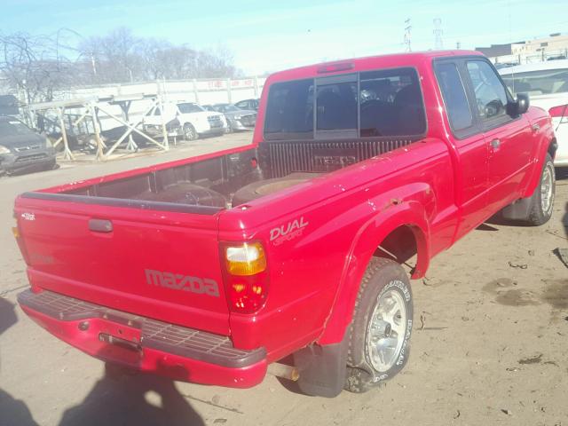 4F4YR16U31TM21615 - 2001 MAZDA B3000 CAB RED photo 4