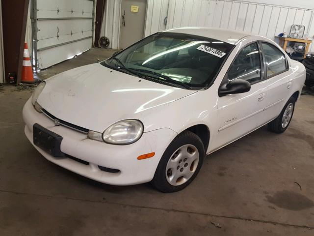 1B3ES46C21D271758 - 2001 DODGE NEON SE WHITE photo 2