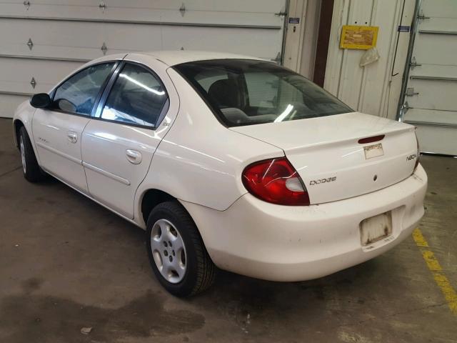 1B3ES46C21D271758 - 2001 DODGE NEON SE WHITE photo 3