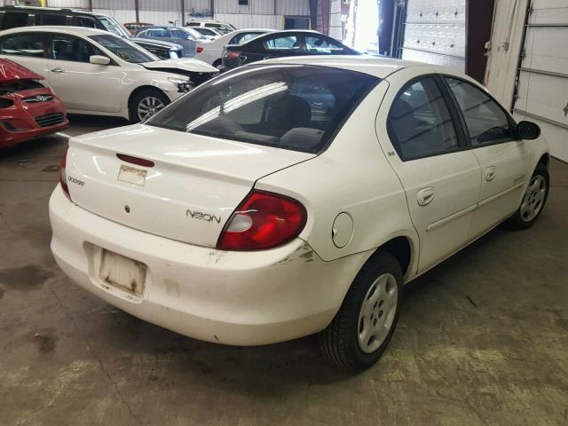 1B3ES46C21D271758 - 2001 DODGE NEON SE WHITE photo 4