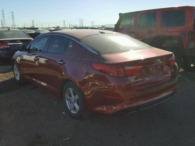 5XXGM4A75FG449087 - 2015 KIA OPTIMA LX MAROON photo 3