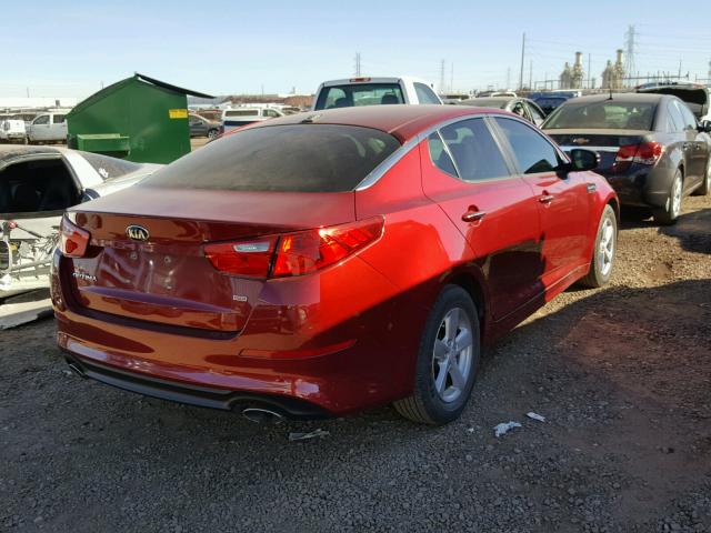 5XXGM4A75FG449087 - 2015 KIA OPTIMA LX MAROON photo 4