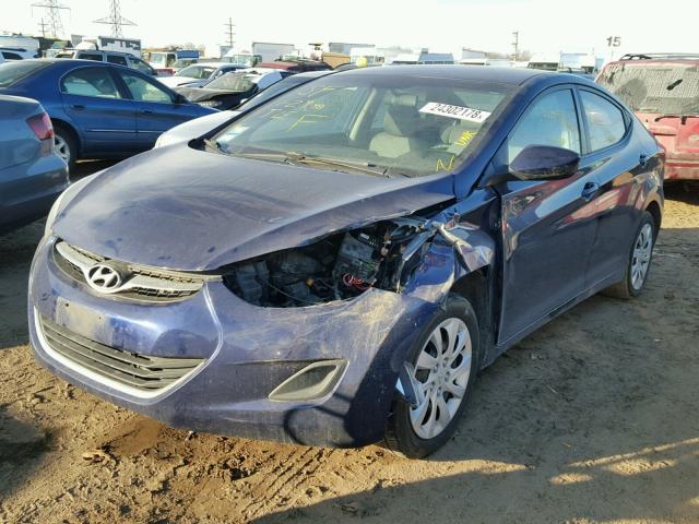 5NPDH4AE7BH019730 - 2011 HYUNDAI ELANTRA GL BLUE photo 2