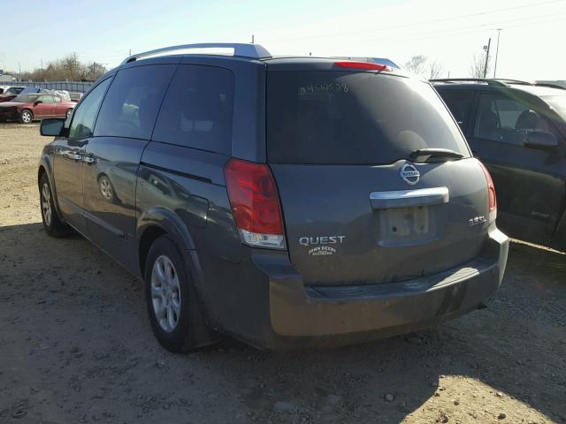 5N1BV28U19N101265 - 2009 NISSAN QUEST S GRAY photo 3