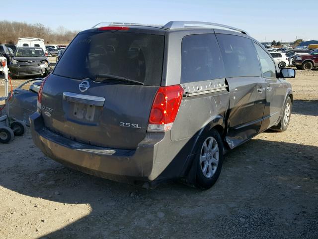 5N1BV28U19N101265 - 2009 NISSAN QUEST S GRAY photo 4