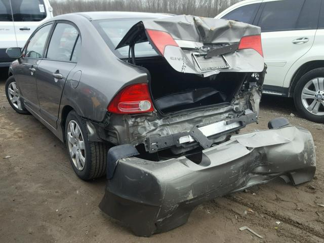 1HGFA165X8L025788 - 2008 HONDA CIVIC LX GRAY photo 3