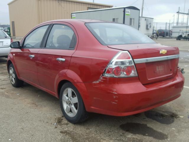 KL1TG56638B248915 - 2008 CHEVROLET AVEO LT RED photo 3