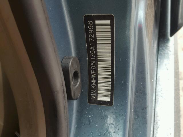 KMHWF35H75A172998 - 2005 HYUNDAI SONATA GLS BLUE photo 10