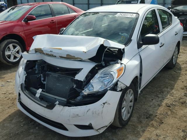 3N1CN7AP7EL857965 - 2014 NISSAN VERSA S WHITE photo 2