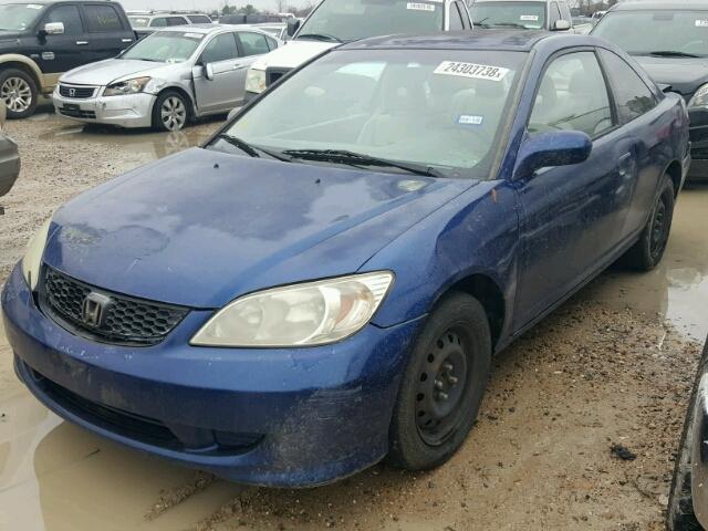 1HGEM22514L037059 - 2004 HONDA CIVIC LX BLUE photo 2