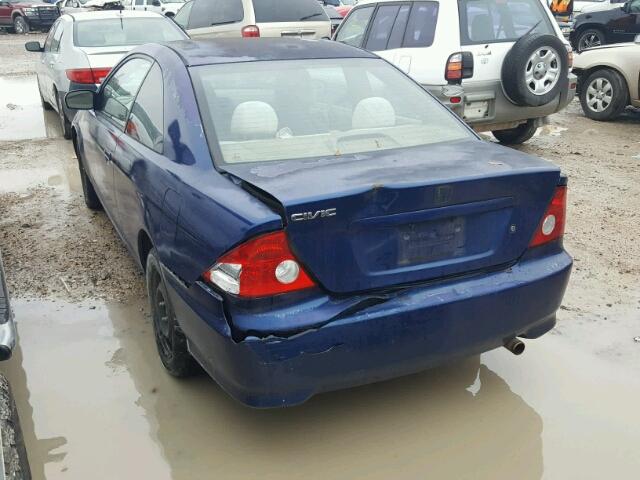 1HGEM22514L037059 - 2004 HONDA CIVIC LX BLUE photo 3