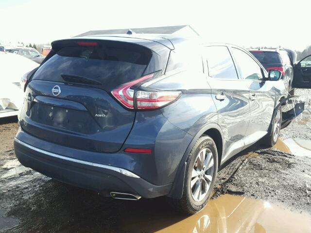 5N1AZ2MHXGN131001 - 2016 NISSAN MURANO S BLUE photo 4