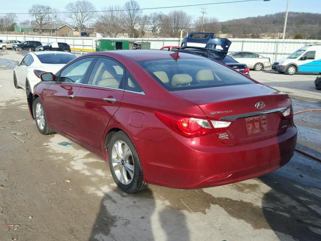 5NPEC4AC6DH523805 - 2013 HYUNDAI SONATA SE RED photo 3