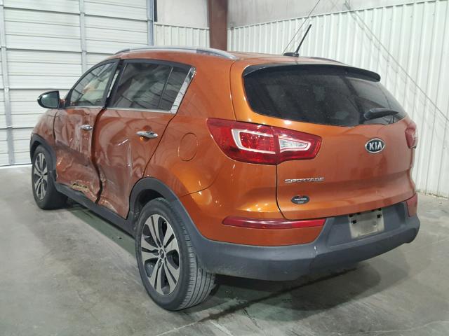 KNDPC3A29B7145085 - 2011 KIA SPORTAGE E ORANGE photo 3