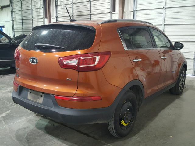 KNDPC3A29B7145085 - 2011 KIA SPORTAGE E ORANGE photo 4