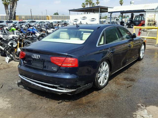 WAUR2AFD6DN024438 - 2013 AUDI A8 L QUATT BLUE photo 4