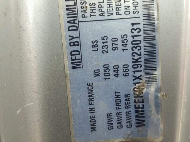 WMEEK31X19K230131 - 2009 SMART FORTWO PAS 白色 照片 10