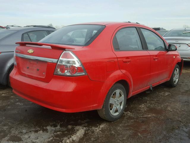 KL1TD56638B148502 - 2008 CHEVROLET AVEO BASE RED photo 4