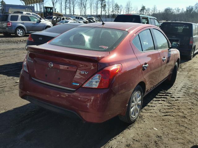 3N1CN7AP7GL893657 - 2016 NISSAN VERSA S RED photo 4