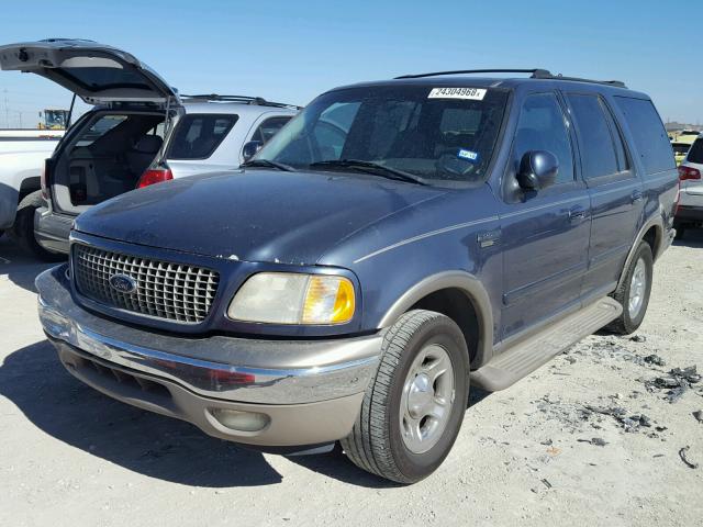 1FMEU17W21LB20128 - 2001 FORD EXPEDITION BLUE photo 2