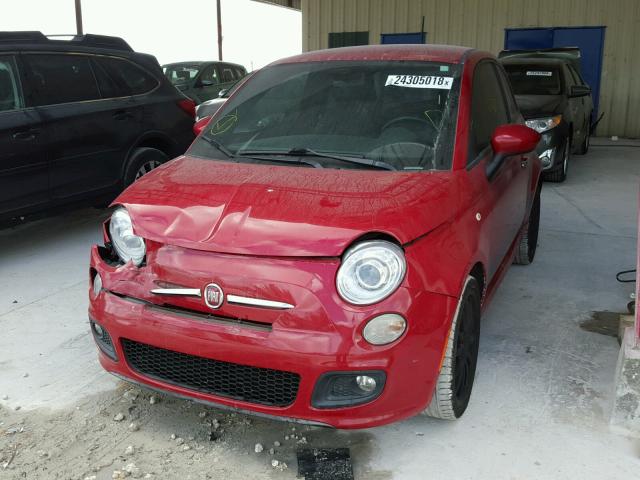 3C3CFFBR8CT211713 - 2012 FIAT 500 SPORT RED photo 2