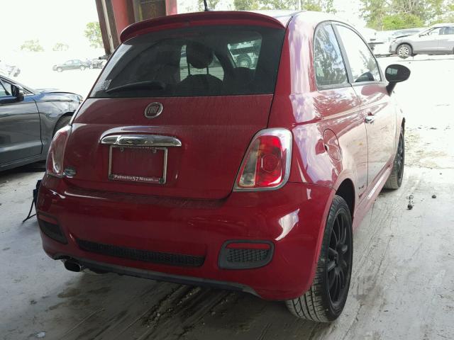 3C3CFFBR8CT211713 - 2012 FIAT 500 SPORT RED photo 4