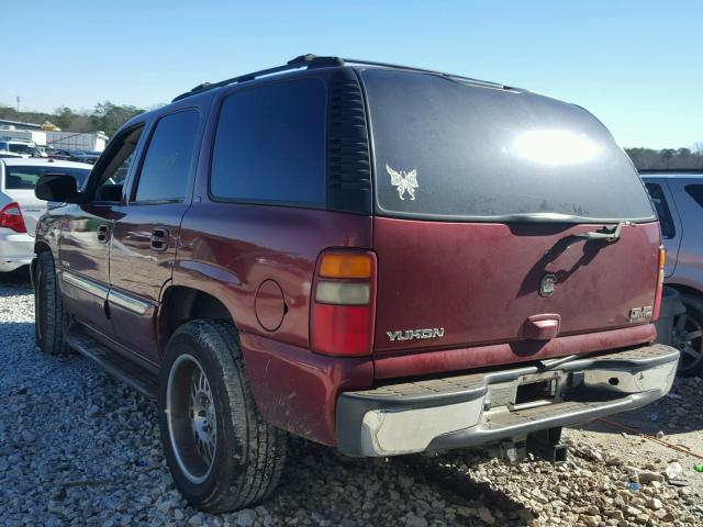 1GKEC13Z43R176180 - 2003 GMC YUKON MAROON photo 3