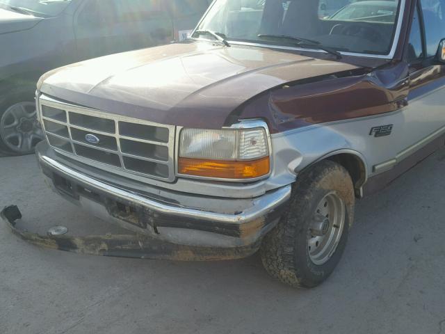 1FTEX15Y1TKA09000 - 1996 FORD F150 MAROON photo 9