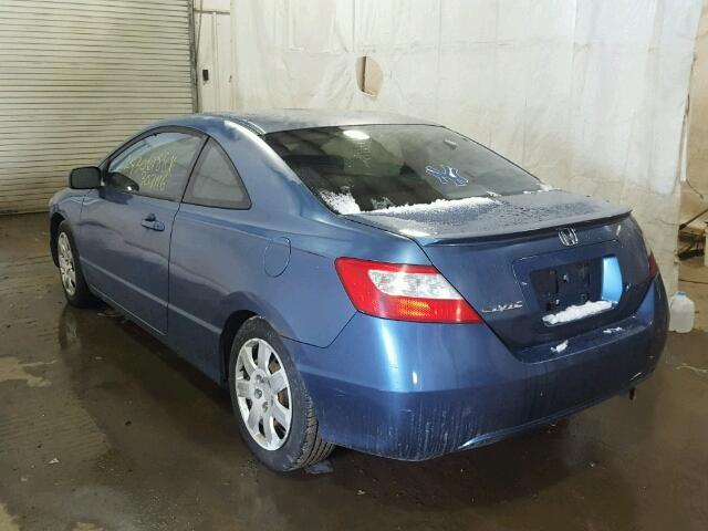 2HGFG11696H506625 - 2006 HONDA CIVIC LX BLUE photo 3