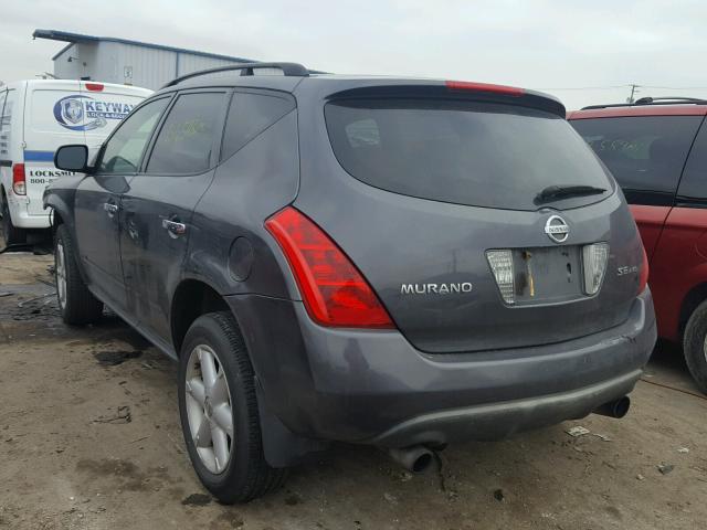 JN8AZ08W95W410761 - 2005 NISSAN MURANO SL GRAY photo 3