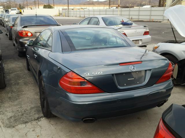 WDBSK75F13F061186 - 2003 MERCEDES-BENZ SL 500R BLUE photo 3