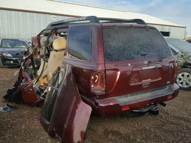 JN8DR09Y42W727744 - 2002 NISSAN PATHFINDER MAROON photo 3